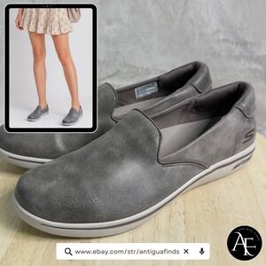 Skechers On-The-Go Arch Fit Women 9.5 Dark Taupe Slip On Walking Shoes 136575
